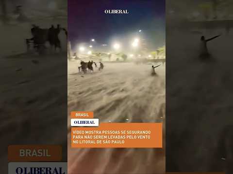 Litoral de São Paulo São Vicente praia Itararé ventania procou pânico em banhistas e moradores