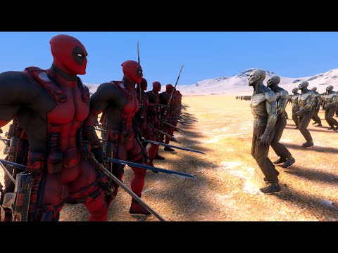 50 DEADPOOL Vs 20,OOO ZOMBIES ULTIMATE EPIC BATTLE SIMULATOR UEBS