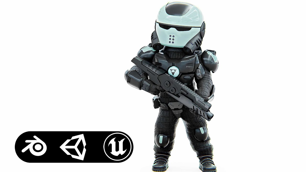 Cyber Soldier Xc-400 Auto-Rig Pro Rigged For Mixamo Unreal Engine Unity 3D Model