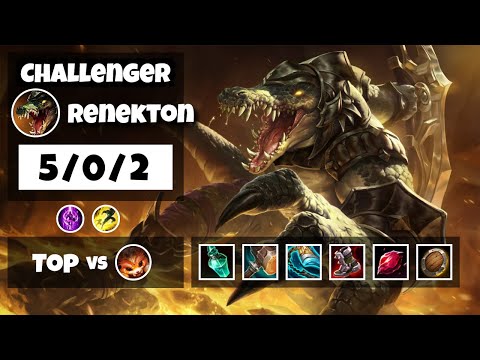 Renekton vs Gnar 11.11 Top Lane S11 Challenger Gameplay (5/0/2) - NA