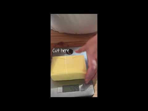 Quick tip to measure 250g butter from 500g block without a scale