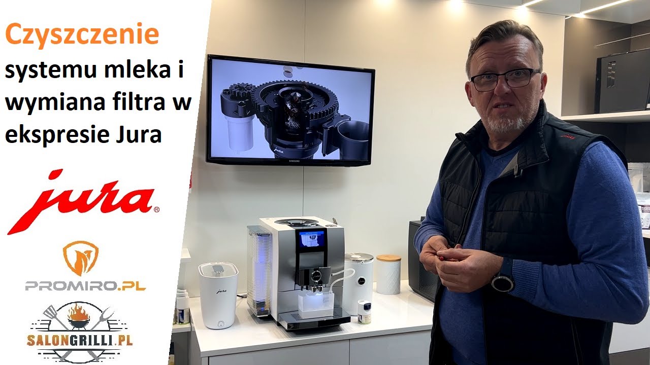 Czyszczenie systemu mleka i wymiana filtru w ekspresie do kawy Jura