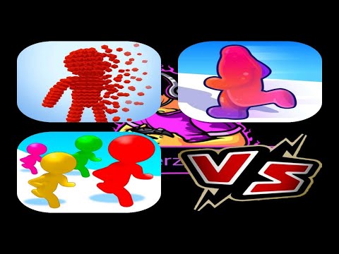 Color Run Stickman 3D -vs- Blob Runner 3D -vs- Pixel Rush || New Games Comparing