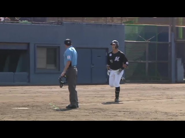 【ファーム】逆方向へ!! マリーンズ・山口航輝 ソロホームランで追加点を奪う!!  2024年9月10日 北海道日本ハムファイターズ 対 千葉ロッテマリーンズ