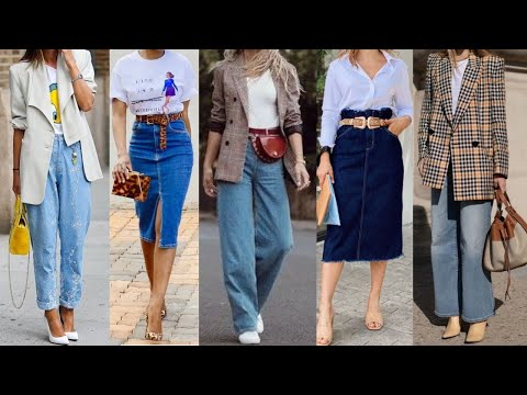 PANTALONES Y FALDAS DE MEZCLILLA en TENDENCIA DE MODA 2024 COMBINADOS CON ROPA DE MODA OTÑO INVIERNO