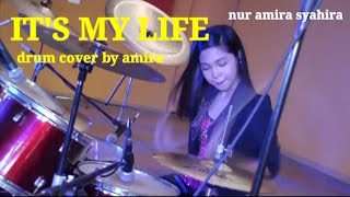 Download lagu bon jovi-it's my life-cover by amira #drumercilik #music #amira mp3