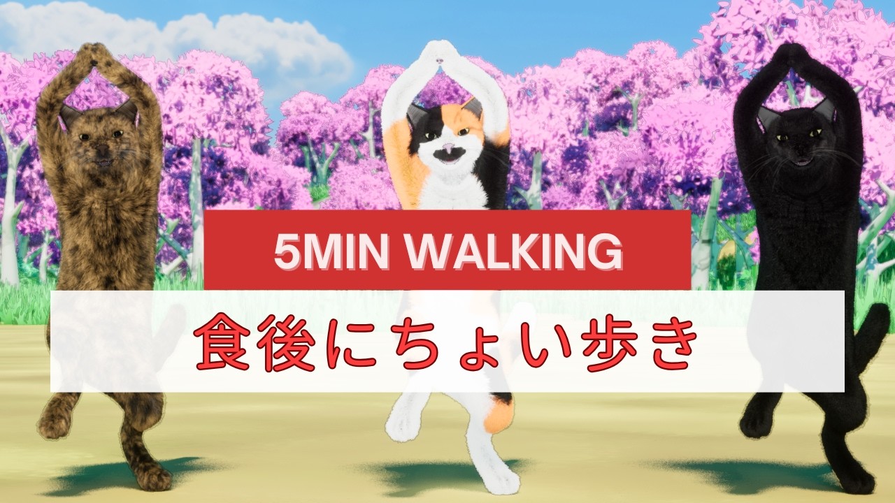 食後にちょい歩き🐾5分ゆるめウォーキング🌸