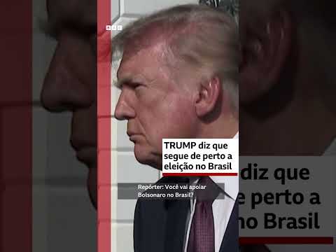 Donald Trump é perguntado sobre seu apoio à candidatura de Flávio Bolsonaro