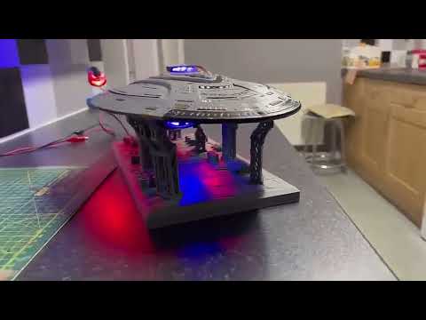 Star Trek Enterprise F 3D printed Model kit built and lit