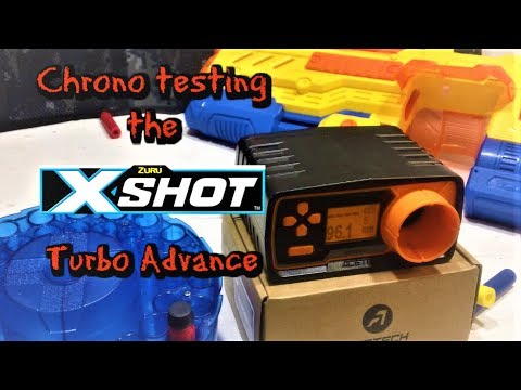 Chronograph testing the X Shot Turbo Advance [Nerf Testing]