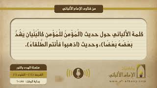 كلمة الألباني حول حديث (الْمُؤْمِنُ لِلْمُؤْمِنِ كالْبُنْيانِ يَشُدُّ بَعْضُهُ بَعْضًا)، وحديث (اذهبوا فأنتم الطُّلَقاءُ).
