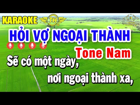 Hỏi Vợ Ngoại Thành Karaoke Tone Nam ( Am ) Nhạc Sống Dễ Hát | Trọng Hiếu