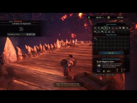 Zorah Magdaros but my Palico kills it and I get a Gem! [MONSTER HUNTER: WORLD]