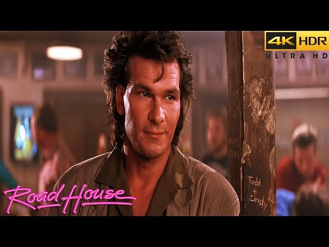 Road House 1989 Bar Fight Double Deuce Movie Clip 4K HDR Patrick Swayze
