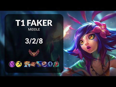 T1 Faker Neeko vs Akshan MIDDLE - KR GRANDMASTER Patch 13.12