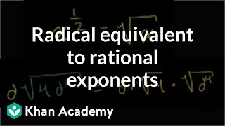 Radical Equivalent to Rational Exponents