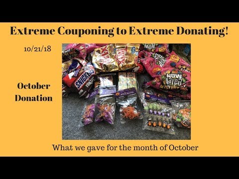 Extreme Couponing to Extreme Donating October Donation~Candy~Raffle Gifts & A Look at the Craft Bags Video