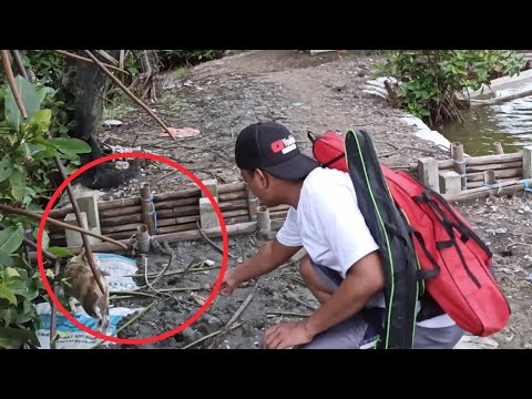 berbagi itu indah walaupun hasil mancing tak seberapa - mancing di pantai jomblom