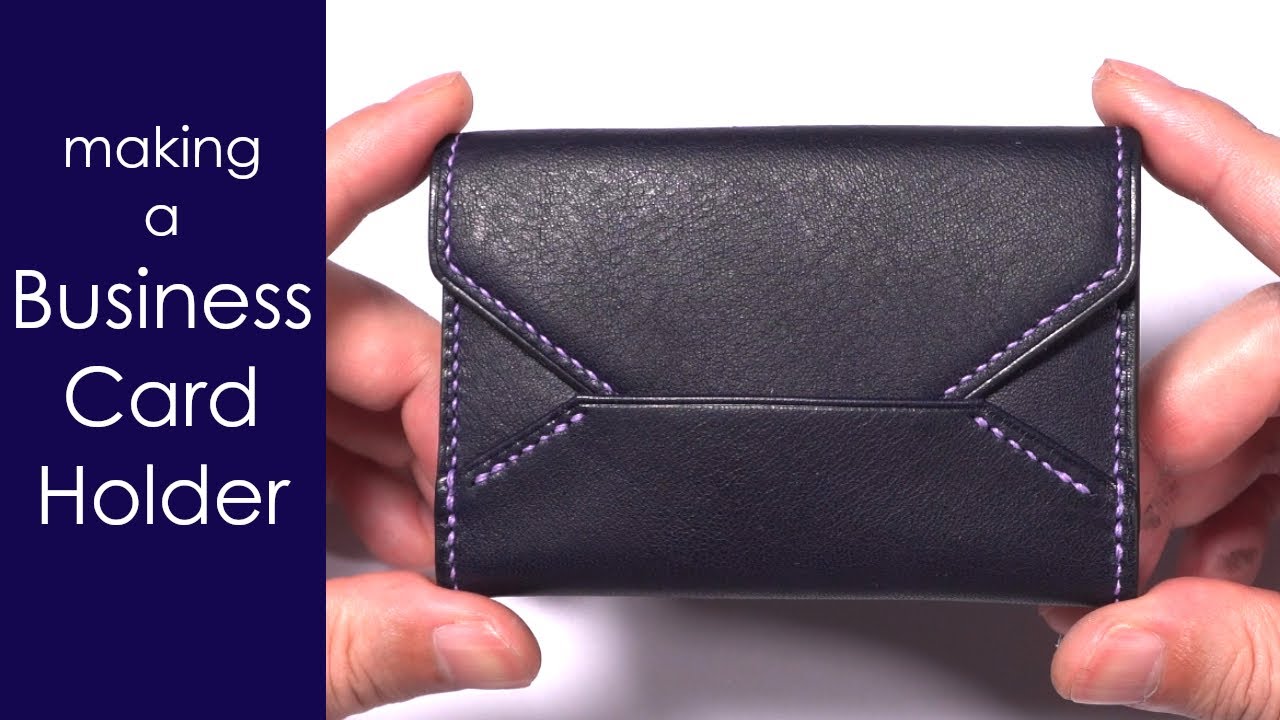 【レザークラフト】レター型の名刺入れを作る / [Leather Craft] Making a envelope motif Business Card Holder