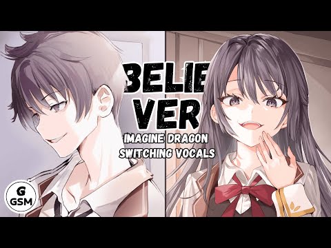 Nightcore - Believer (Switching Vocals) - (Lyrics)