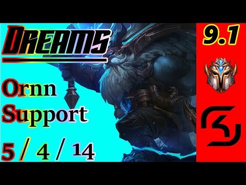 Dreams as Ornn Support - S9 Patch 9.1 - EUW Challenger - Full Gameplay
