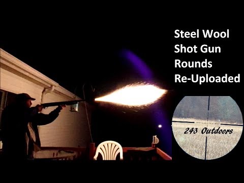 Steel Wool Shot Gun Rounds At Night (Re-Uploaded)