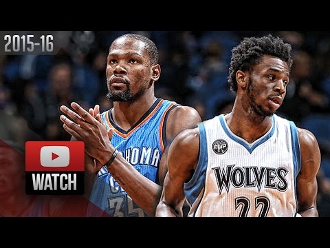 Kevin Durant vs Andrew Wiggins DUEL Highlights (2016.01.27) Wolves vs Thunder - SICK!