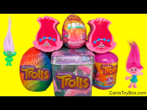 Dreamworks Trolls Toys Blind Bags Series 2 Chocolate Egg Surprise Tins Box Capsule Toy Surprises Video