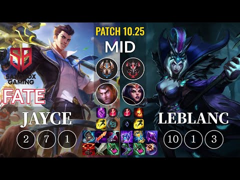 SB FATE Jayce vs LeBlanc Mid - KR Patch 10.25