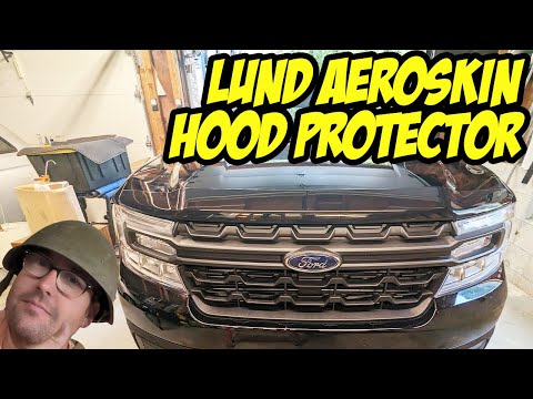 Installing the Lund Aeroskin hood protector on a 2023 Ford Maverick