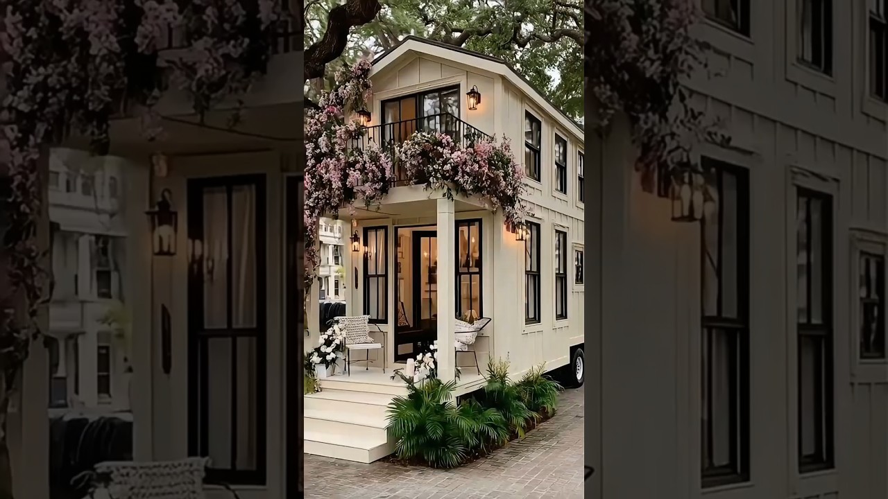 Luxury Tiny House with Balcony 🌸🏡 | Dream Home #houseonWheels #DreamHome #Cottagecorea