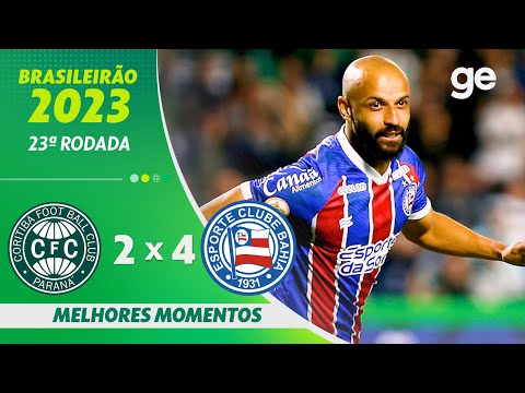 Gols e lances de Coritiba x Bahia