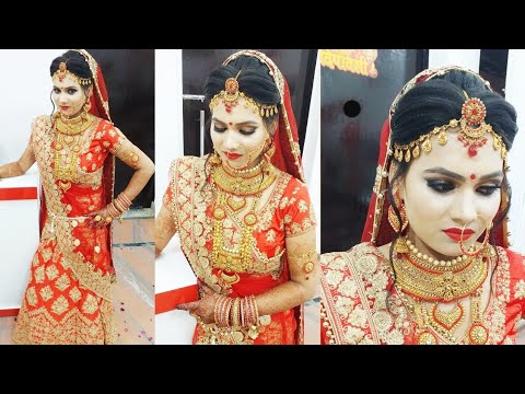 Real bridal makeup with hairstyle (step by step)