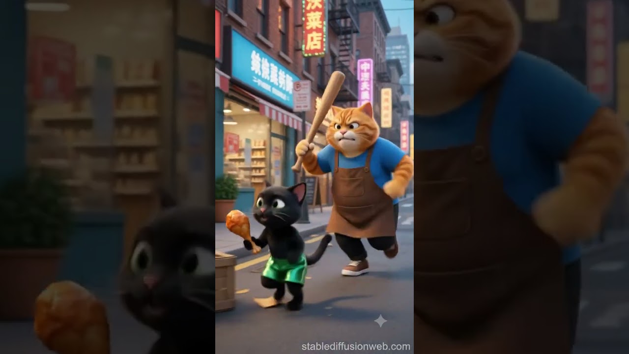 The Ultimate Fried Chicken Heist! 🍗😹@MrAIUSA @AIUSAMUSICVIDEOANDSONGS #shortvideo #trending