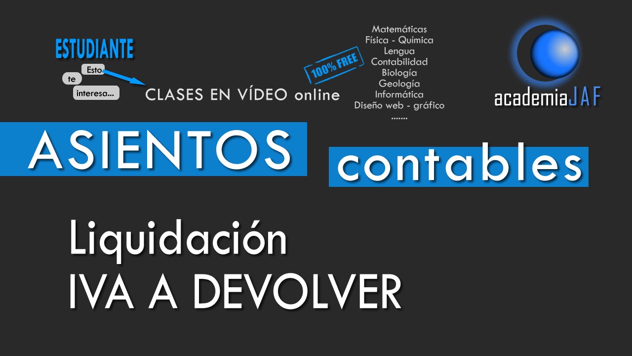Liquidación de IVA que sale a devolver - HP deudora por IVA - CONTABILIDAD
