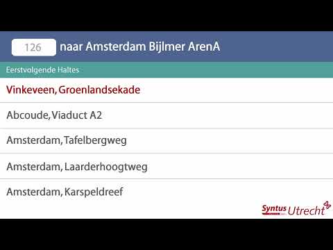 Omroepen Lijn 126 Syntus Utrecht: Mijdrecht Centrum - Station Bijlmer Arena
