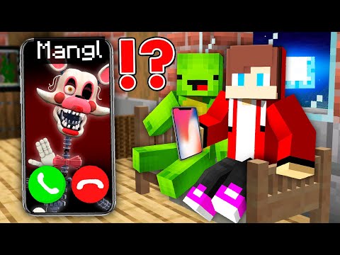 JayJay & Mikey - Maizen - How Scary MANGLE Called Baby JJ and Mikey at Night in Minecraft? - Maizen