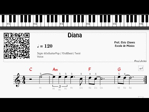 🎼 Diana - 1083 - Paul Anka - Tutorial Partitura Fácil