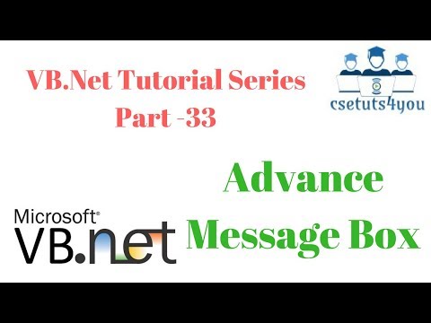 VB.Net Tutorial Series Part -33 Advance Message Box