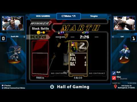CTmelee #71 - Swift (Marth, Fox) vs Lint (Falco) - Winners Semis SSBM Tournament