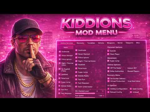 [NEW] GTA 5 Mod Menu PC 2026 / Free Kiddions Cheat, Money Hack & Online Mods (WORKING)