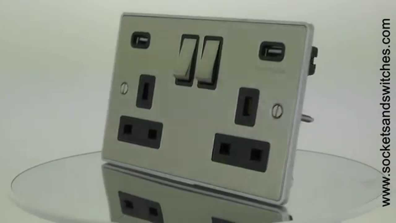 Precision Edge Brushed Chrome Sockets and Switches