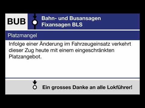 BLS Fixansage » Änderung im Fahrzeugeinsatz - eingeschränktes Platzangebot (D, F, E) | SLBahnen