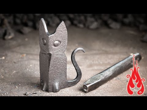 Blacksmithing- Making a cat figurine (from angle iron)