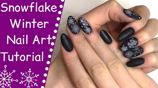 Dip Powder Winter Nail Art | Black snowflake nails 😍 Chill out with me ❄️❄️