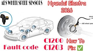 Hyundai Elantra(2016)C1200 & C1203 Front Left & Right Wheel Speed Sensor Open Or Short Circuit❓Fix ✅