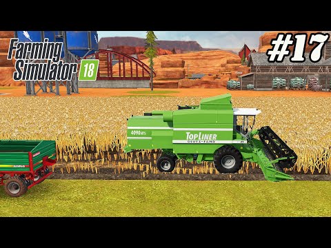 FS 18 COW FARM. Timelapse # 17. Wheat harvest. Straw collection. Wheat sowing.