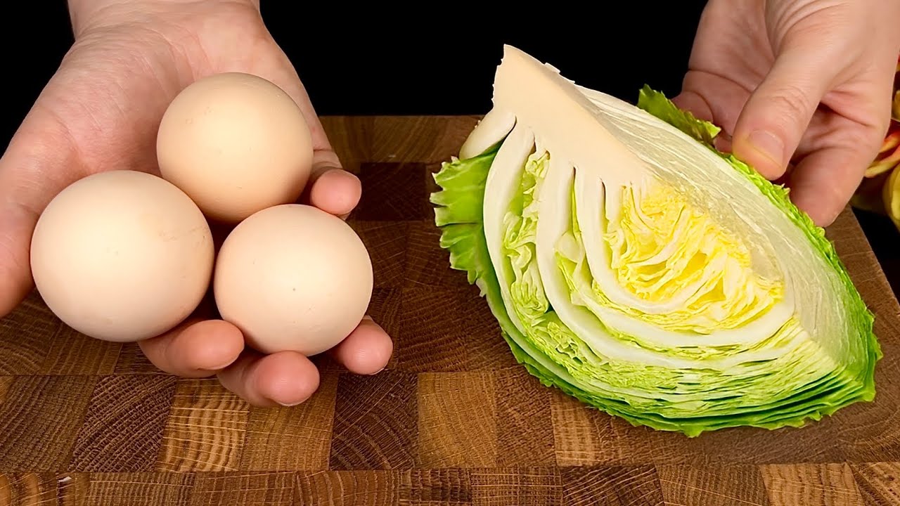 Cabbage with eggs tastes better than meat! Easy, quick and very tasty dinner recipe!