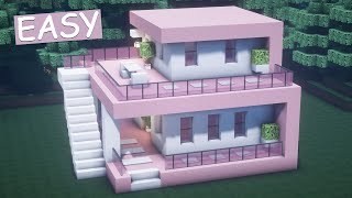minecraft : Building a gorgeous pink house in Minecraft, with two floors🌸! GamePlay