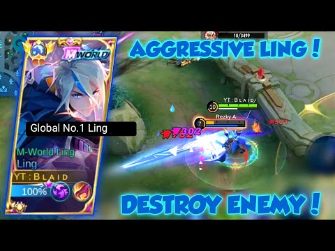 AGGRESSIVE LING + FASTHAND COMBO ! EASY WIN SOLO RANK ! TOP GLOBAL LING - MLBB